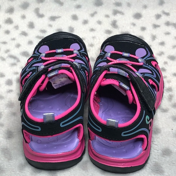 New Skechers Sandal Glitter Hook & Loop Slip On - Picture 3 of 4